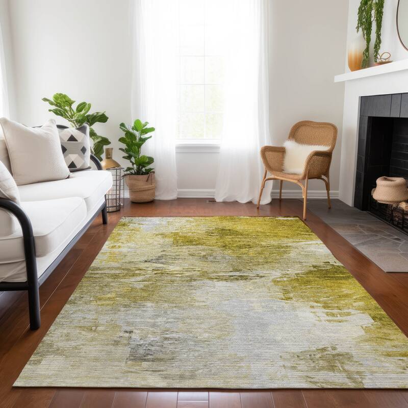 Machine Washable Indoor/ Outdoor Chantille Abstract Ombre Rug