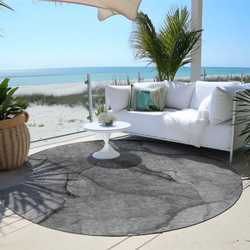 Machine Washable Indoor/ Outdoor Chantille Contemporary Abstract Rug