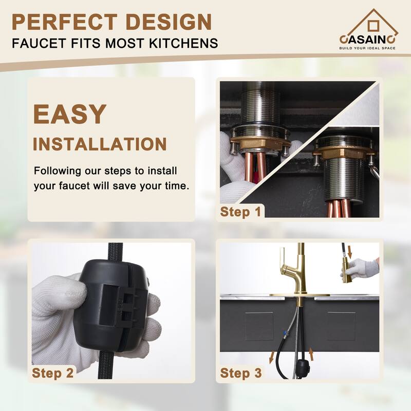 Single Handle Pull-Down Sprayer Kitchen Faucet