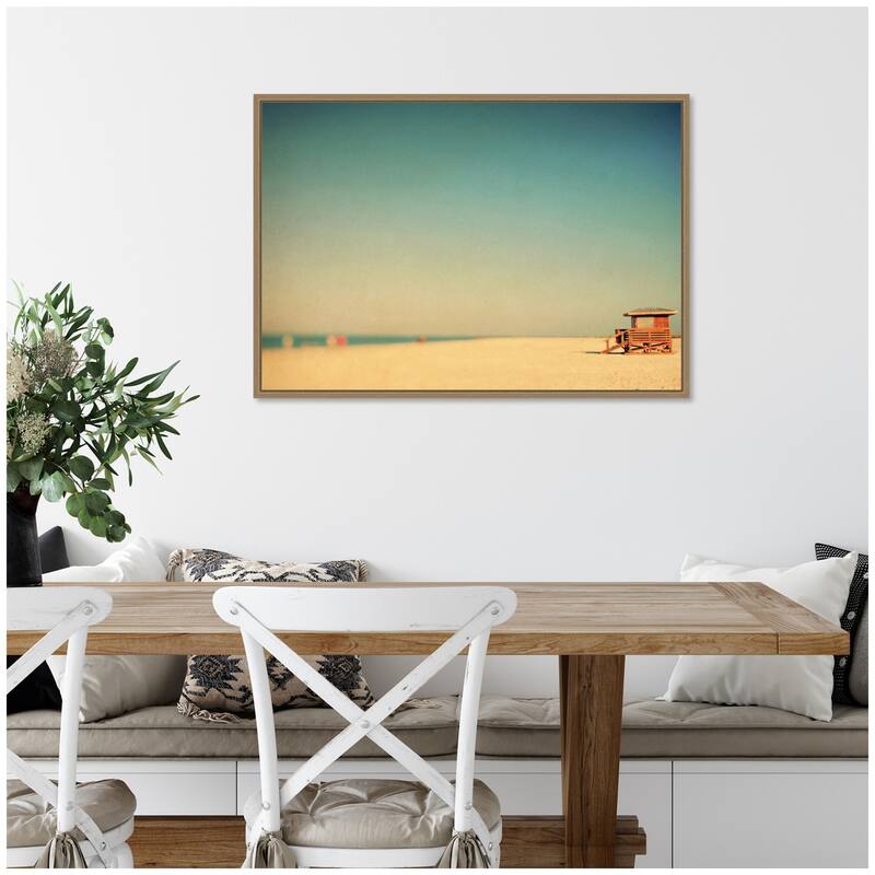 Kate and Laurel Lido Revisited by Alicia Bock Framed Canvas Wall Art Print