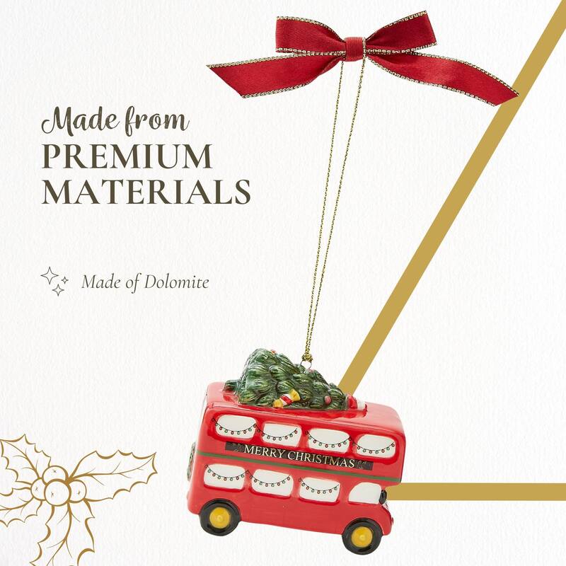 Spode Tree Brit Double Decker Bus Ornament