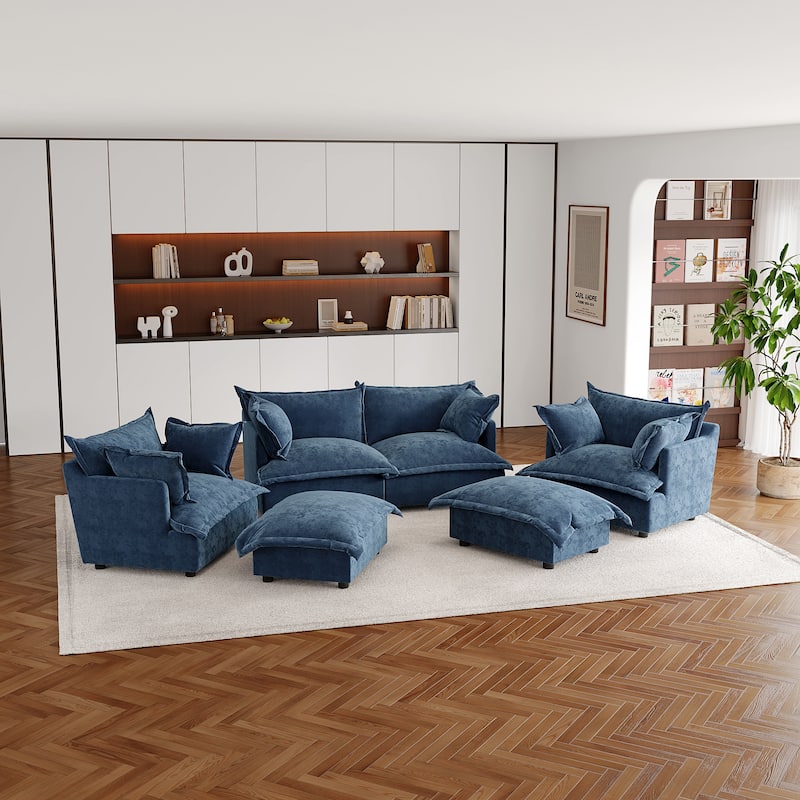 Double Layer Cushion Comfy Cloud Modular Sectional Sofa Set