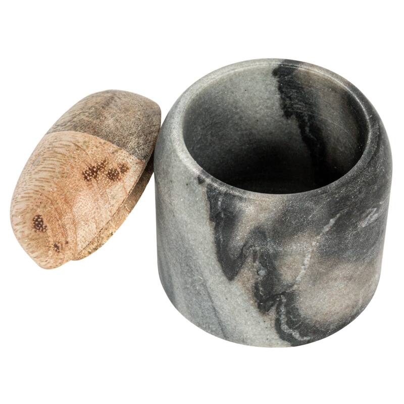 Marble and Mango Wood Pinch Pot with Lid