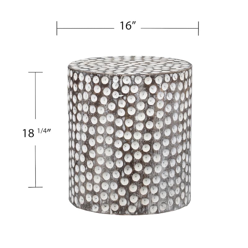 SEI Furniture Calahan Eclectic White Wood Side Table
