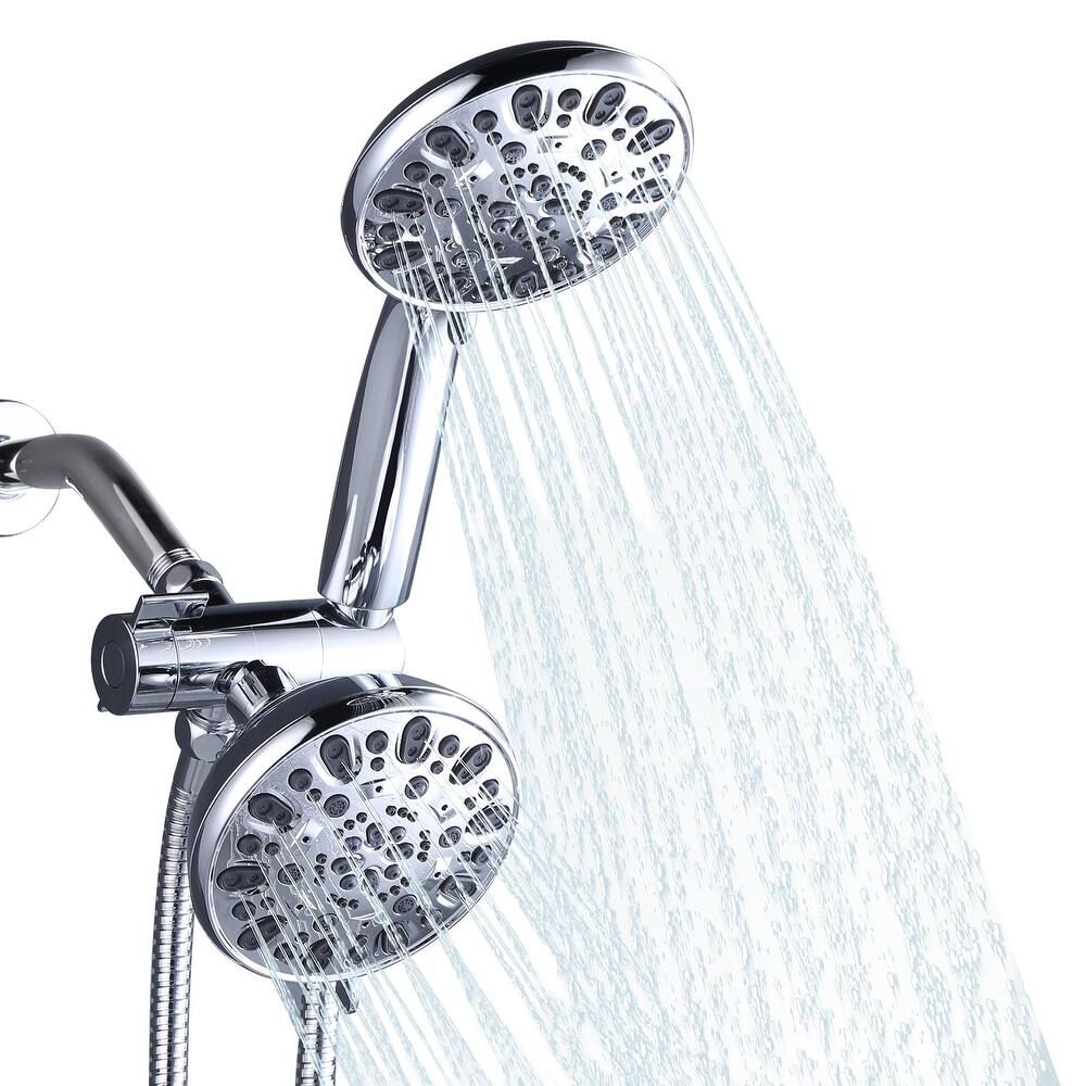 WOWOW 7-Spray 4.5 in. Dual Shower Head and Handheld Shower Head