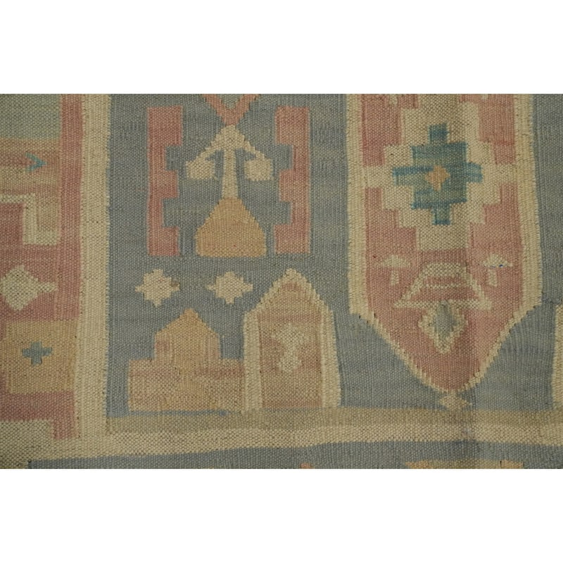 Hand Woven Oriental 100% Wool Carpet Southwestern Tribal Multi-Colored Kilim Area Rug - 6' 1'' X 4' 0''