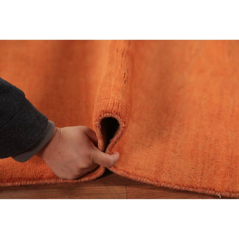 Orange Gabbeh Oriental Modern Rug Handmade Wool Carpet - 3'4" x 6'5"