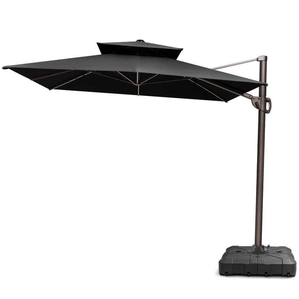 Pellebant 9X11FT Outdoor Patio Umbrella Cantilever Offset with Base