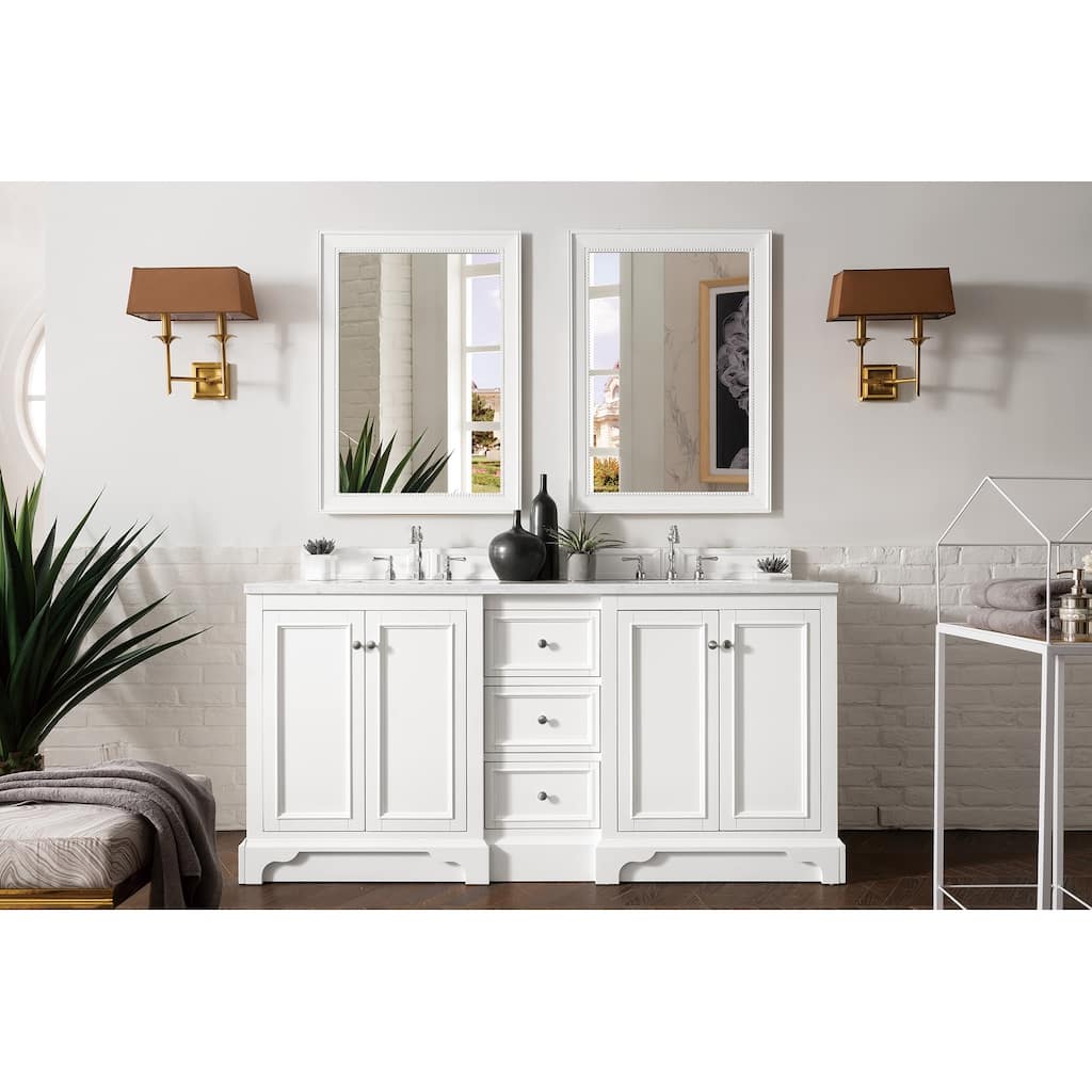 James Martin Vanities De Soto 72" Double Vanity, Bright White