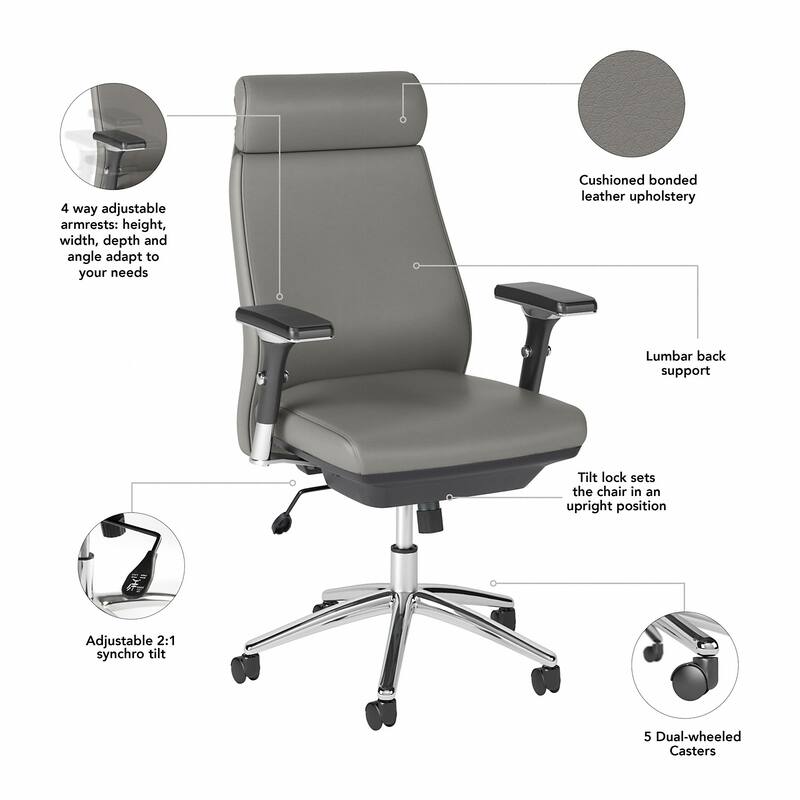 Bush Business Metropolis High Back Leather Executive Office Chair