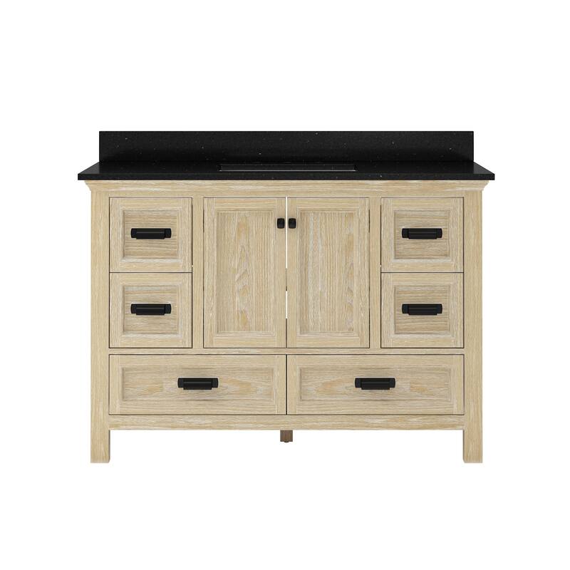 CRAFT + MAIN BAVT4922D-QBG Brantley 48" Free Standing Single Basin - Winter Oak