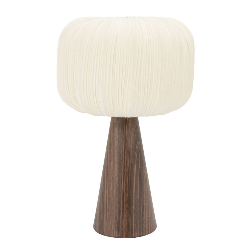 Metal Table Lamp with Pleated Fabric Shade and Inline Switch