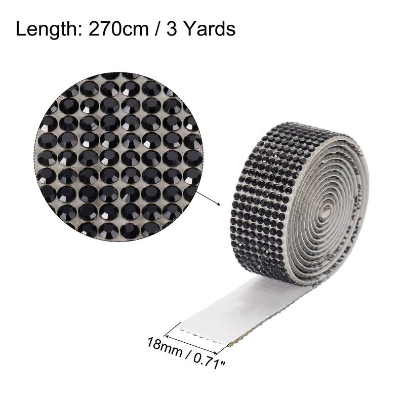 3Roll 3 Yards 8mm Diamond Ribbon White - Black - 18mm