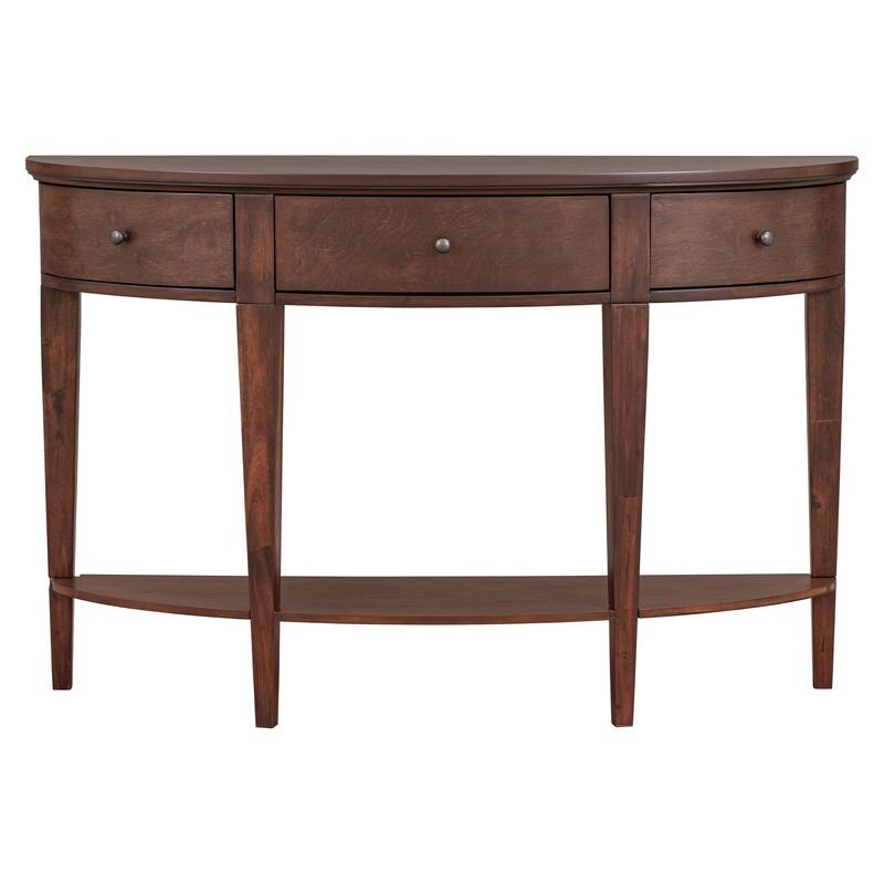 Modern Curved Console Table Sofa Table with 3 drawers and 1 Shelf for Hallway, Entryway, Living Room