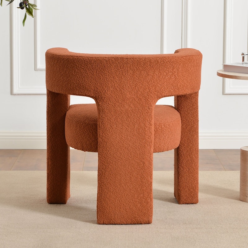 KINWELL 28" Wide Boucle Upholstered Square Armchair