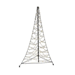 8 Lighting Modes Pre-Lit Warm White LED Christmas Pyramid Tree, 7FT ...