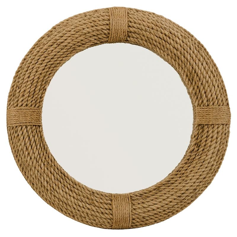 Alden Decor Cove Rope Round Mirror - Natural