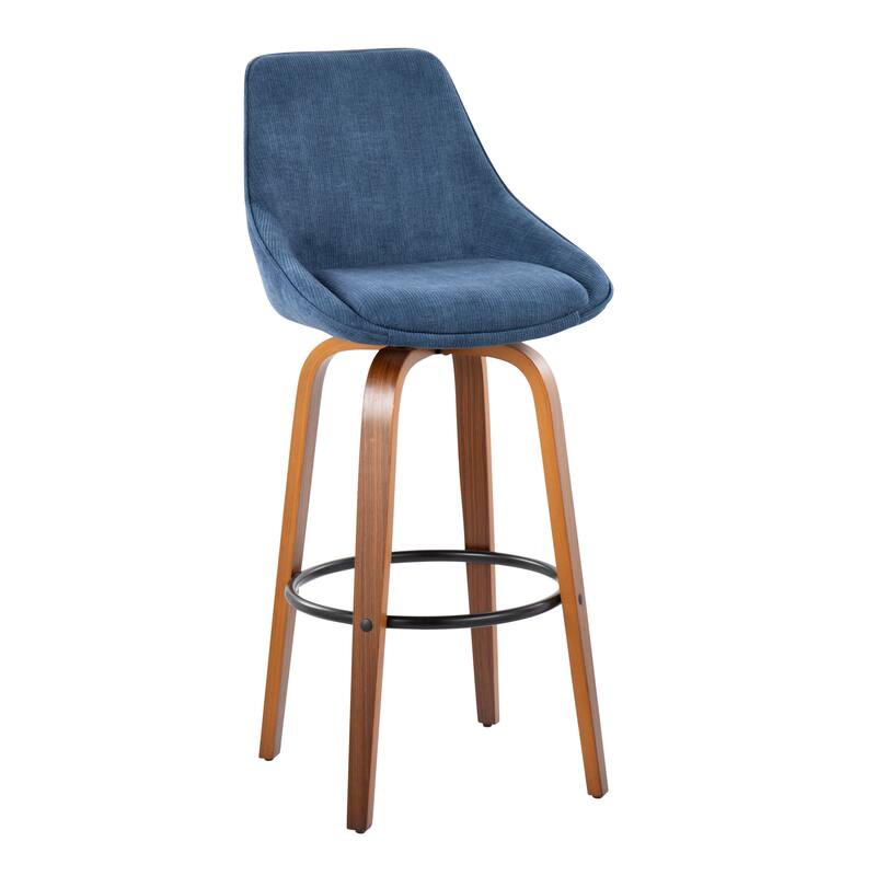 Carson Carrington Alba 30" Fixed-Height Bar Stool with Bent Wood Legs & Round Footrest (Set of 2)