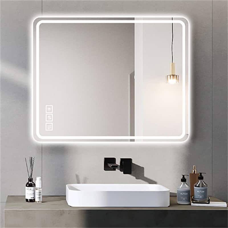 LED Anti-Fog Frameless Bathroom Vanity Mirrors with Front Lights