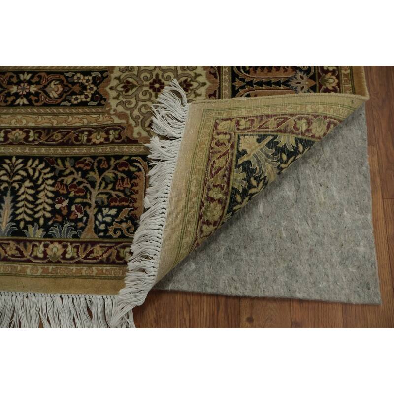 Hand Knotted Oriental 100% Wool Carpet Traditional Floral Yellow & Gold Aubusson Area Rug - 6' 9'' X 6' 2''