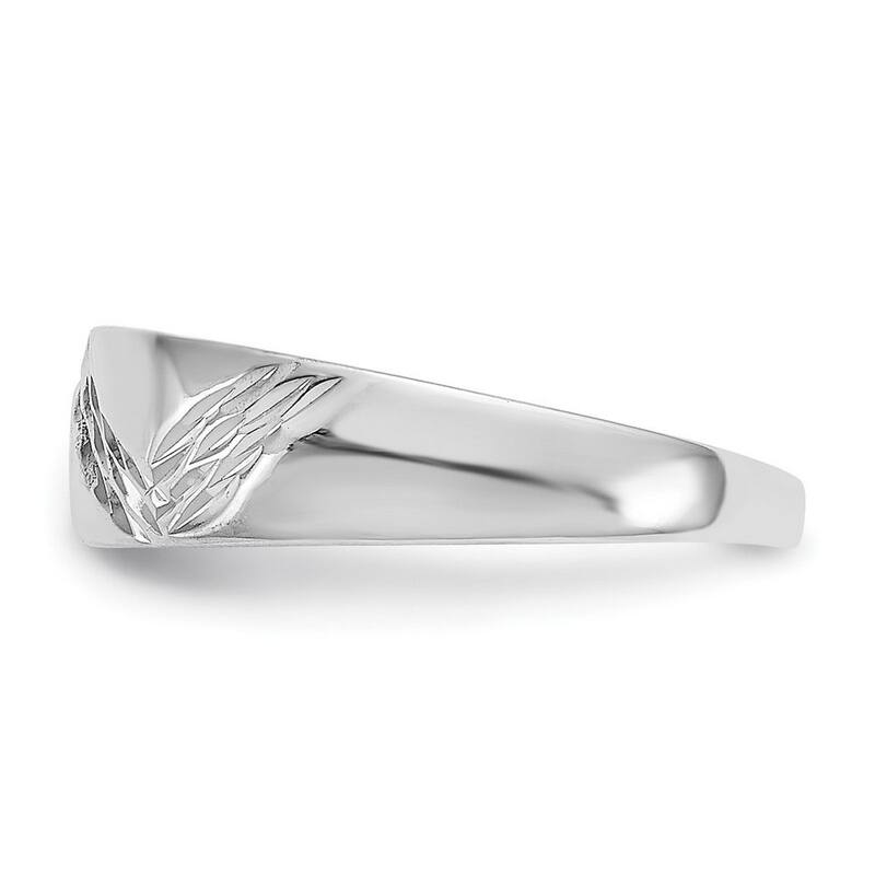 Curata Womens Adjustable Solid 14 karat White Gold Fancy Toe Ring
