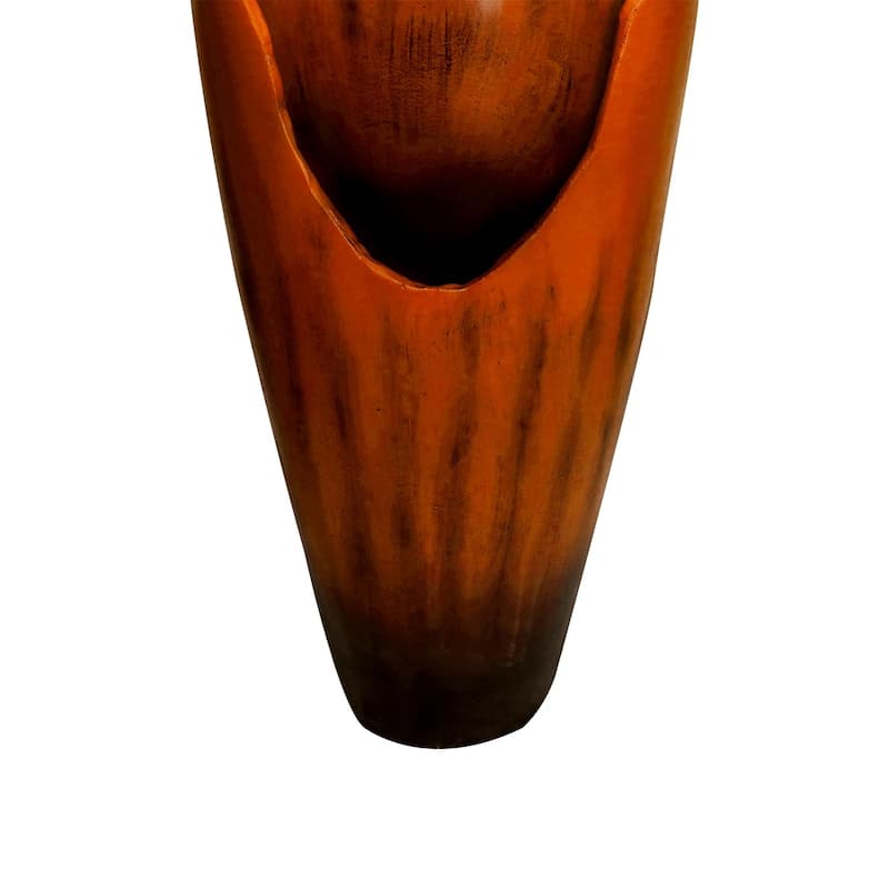 30.7" High Concrete Jar Water Fountain Outdoor, Garden Vase Water Feature - 30.7"H
