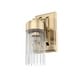 preview thumbnail 2 of 10, Hunter Gatz 1-Light Wall Sconce Light - Glam, Contemporary, Transitional - Damp Rated!