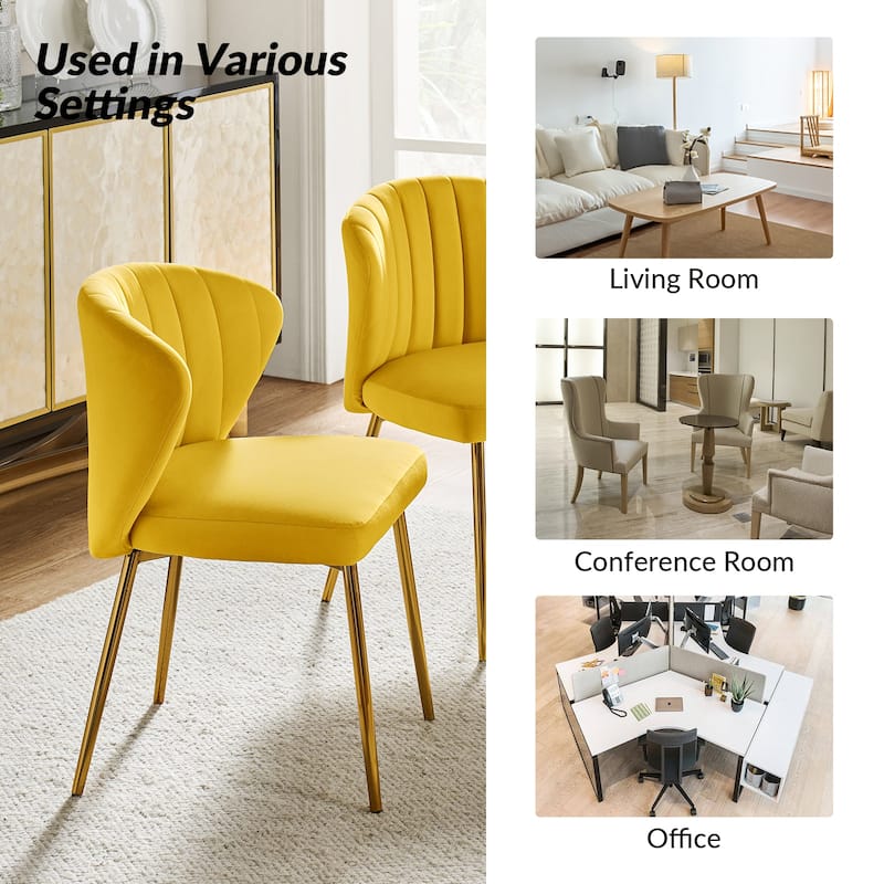 Aruna Accent Chair with Metal Legs 20''W X 19.5 ''D X 29''H by HULALA HOME