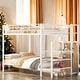 preview thumbnail 1 of 13, Full Over Full Metal Bunk Bed with Lateral Storage Ladder and Wardrobe, Space Saving White