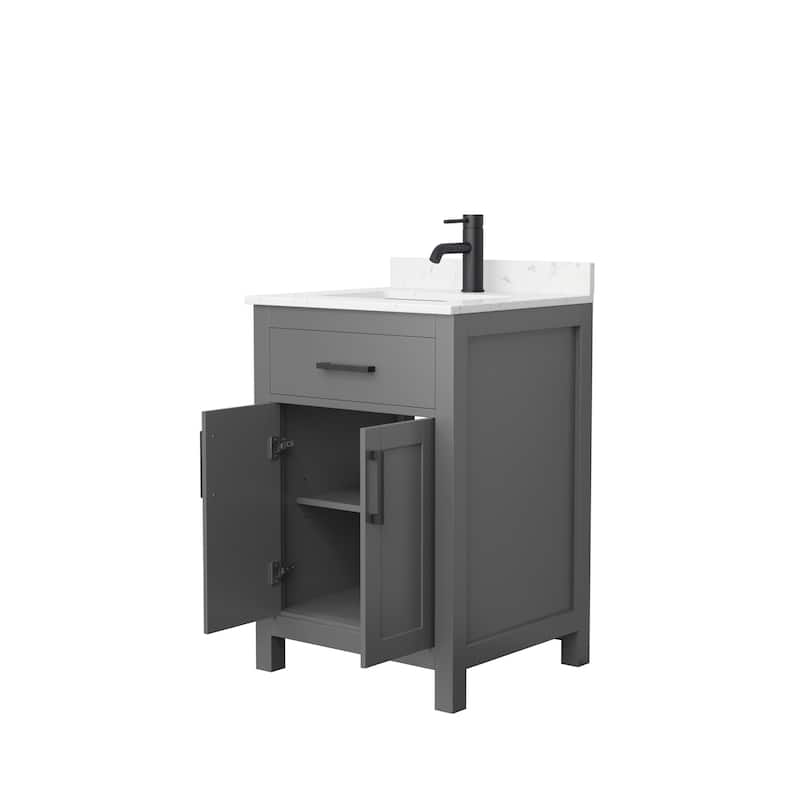 Beckett 24 Inch Single Vanity, Cultured Marble Top