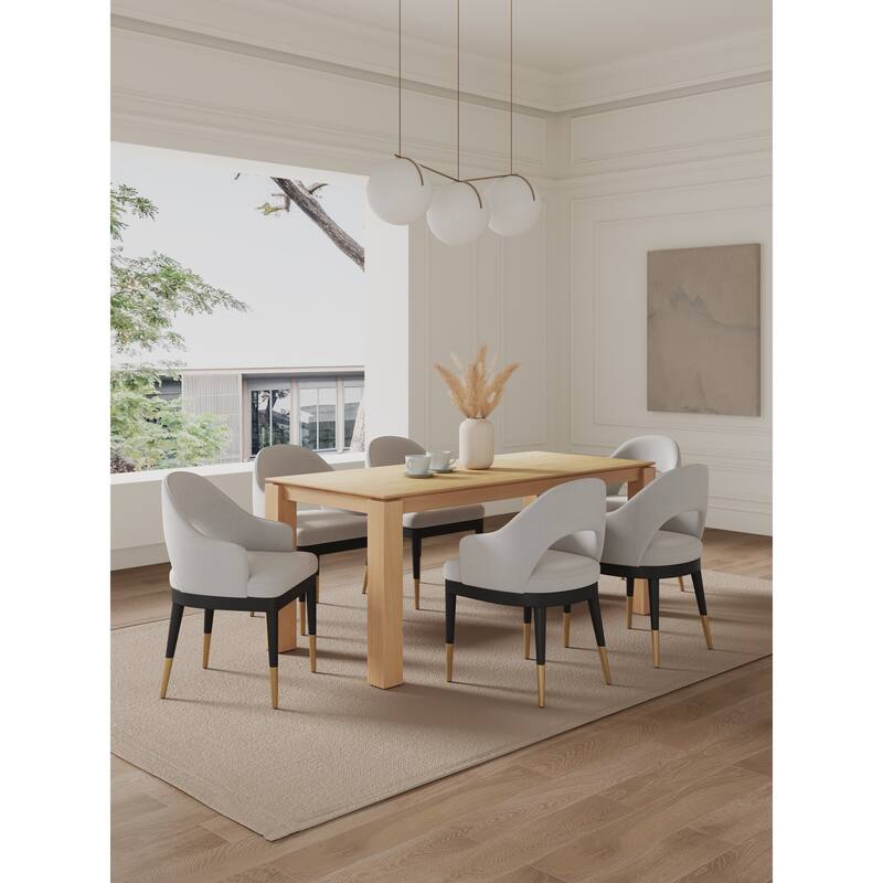 Manhattan Comfort Rockaway Modern 70.86 Solid Wood Dining Set
