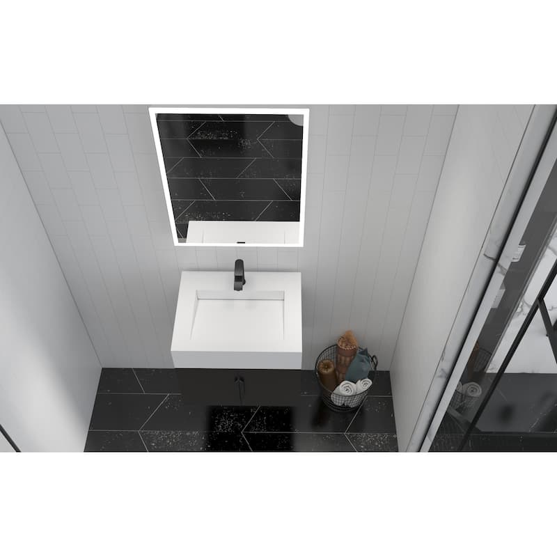 Nile 24-Inch Wall Mounted Bathroom Vanity Set w/ White Top