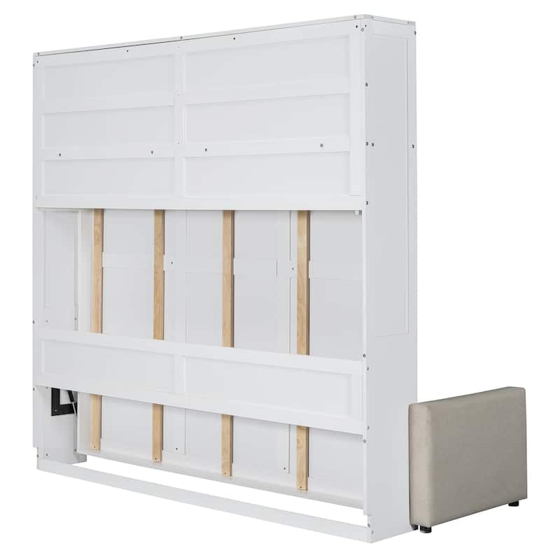 Queen Murphy Bed with Integrated Sofa - Space-Efficient Wall Bed with Easy Fold Mechanism