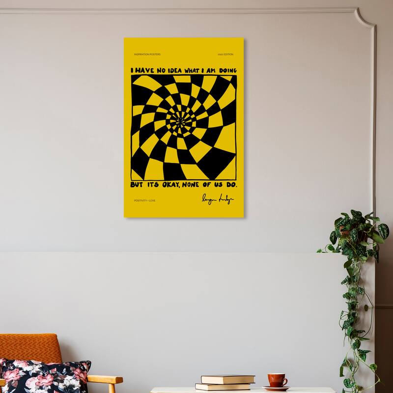 Wynwood Studio Canvas Typography and Quotes Have no idea Yellow and Mustard Modern & Contemporary Wall Art Canvas Print - 20 x 30