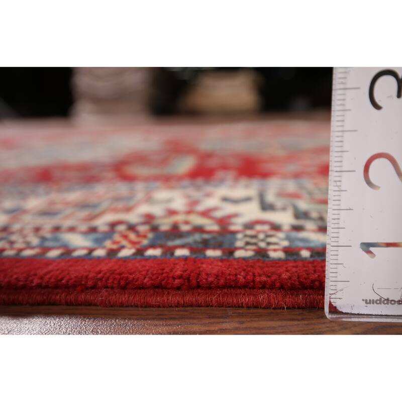 Red Kazak Oriental Foyer Rug Handmade Wool Carpet - 4'0" x 6'3"