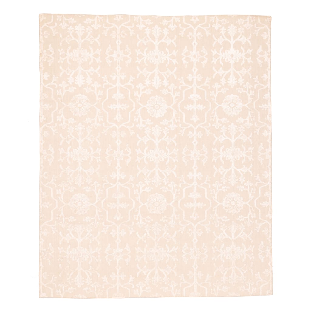 ECARPETGALLERY Hand Loomed Elysian Beige, Ivory Viscose, Wool Rug - 6'8 x 8'1