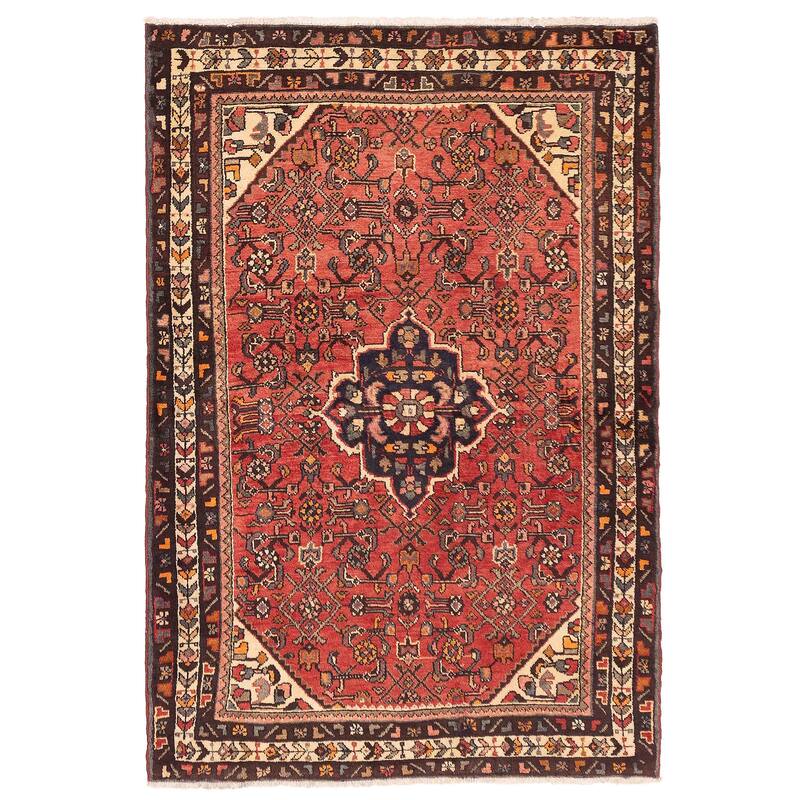 ECARPETGALLERY Hand-knotted Andelz Light Red Wool Rug - 3'11 x 5'8