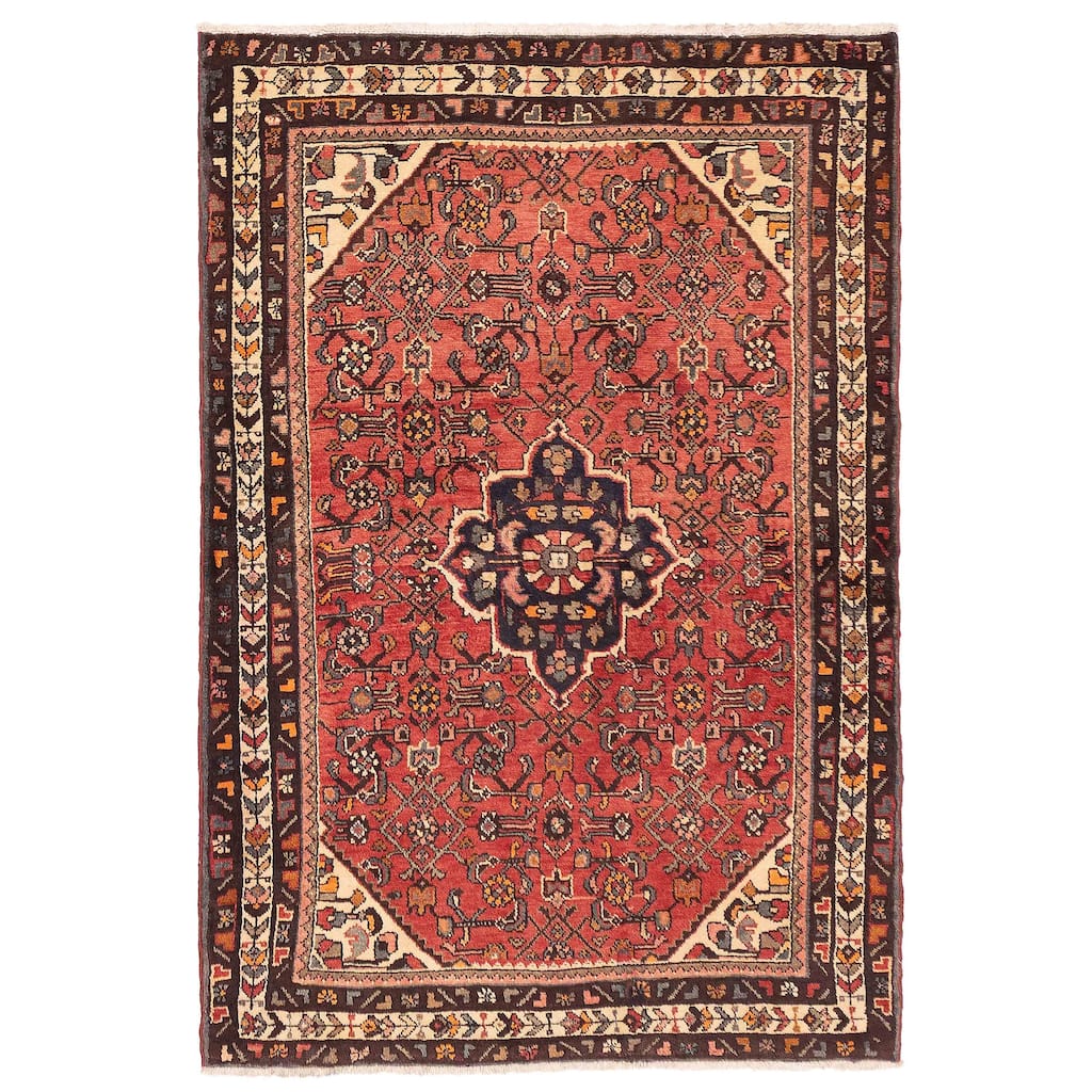 ECARPETGALLERY Hand-knotted Andelz Light Red Wool Rug - 3'11 x 5'8