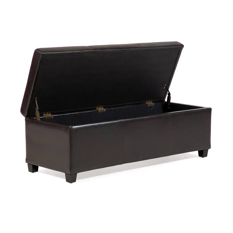 DH Basic Modern Brian 48-inch Rectangular Linen Storage Ottoman Bench by Denhour