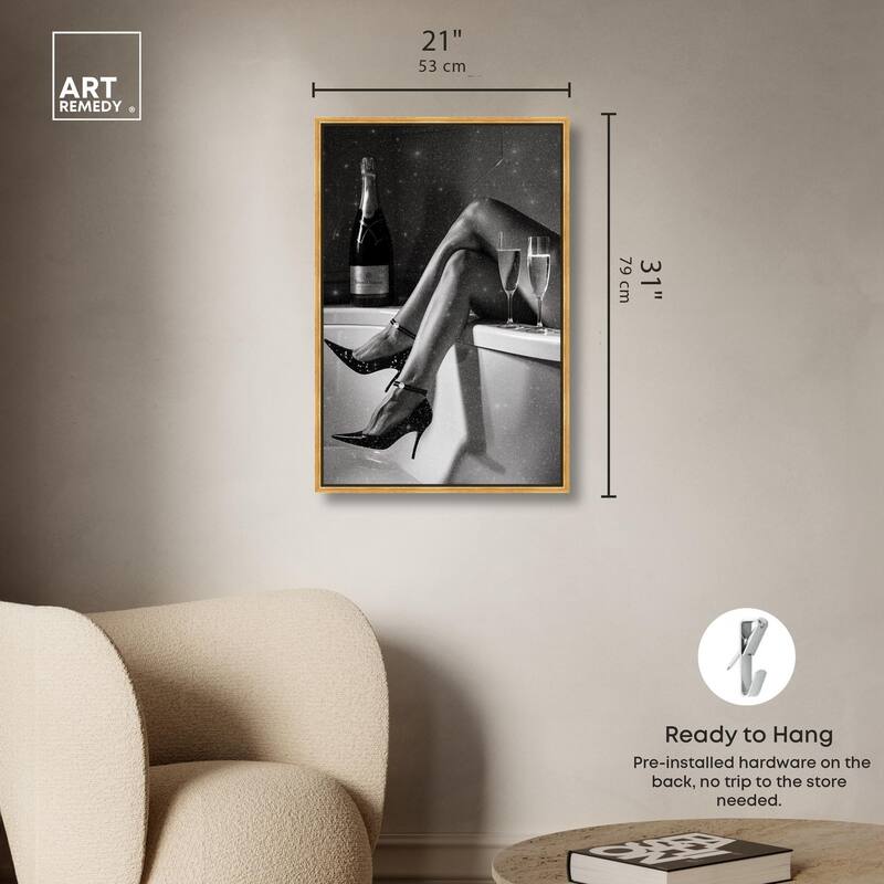 Champagne Bath Glamour Canvas by Art Remedy