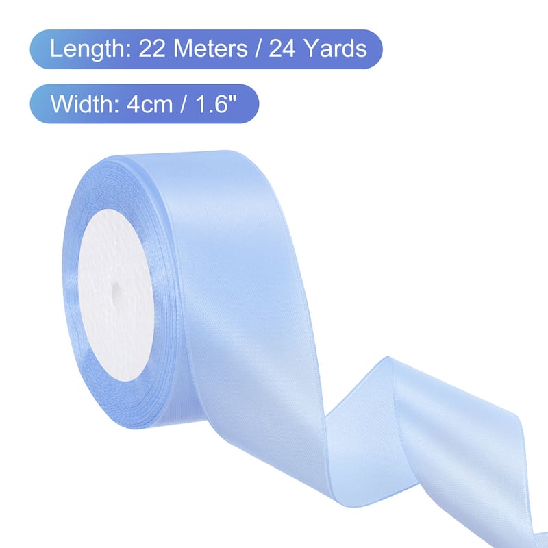 24 Yards Satin Ribbon Polyester for Gift Decoration - Sky Blue