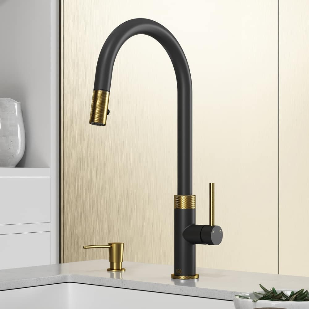 VIGO Bristol 19" H Single Handle Pull-Down Sprayer Kitchen Faucet