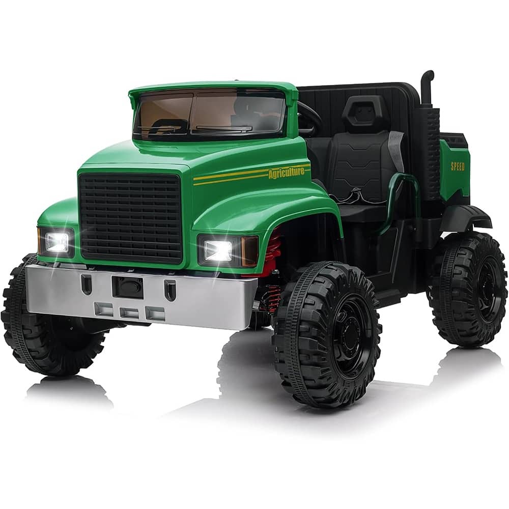 2-Seater Kids Ride-On Tractor with Dual 12V Batteries, Remote Control, Tipping Bucket & Rear Storage