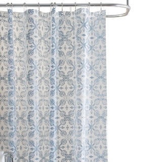 Bath Bliss Lisbon Design PEVA Shower Curtain In Blue - Bed Bath ...