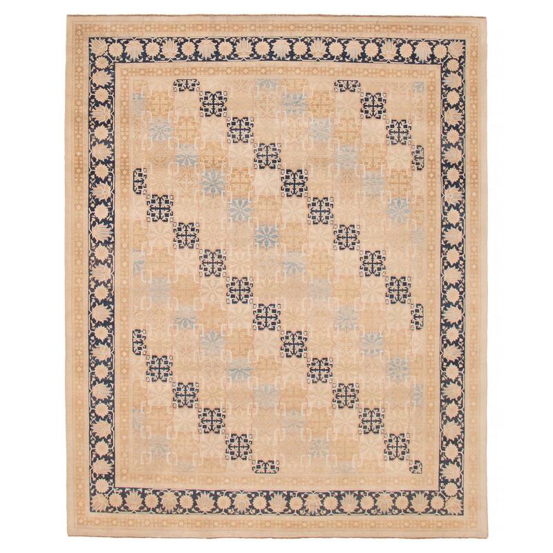 ECARPETGALLERY Hand-knotted Peshawar Finest Ivory Wool Rug - 7'11 x 9'10 - Ivory - 7'11 x 9'10