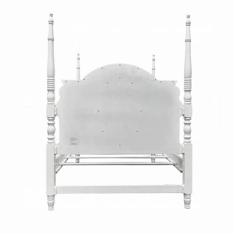 Auri Full Size 4 Poster Princess Bed, Classic Arch Headboard, White