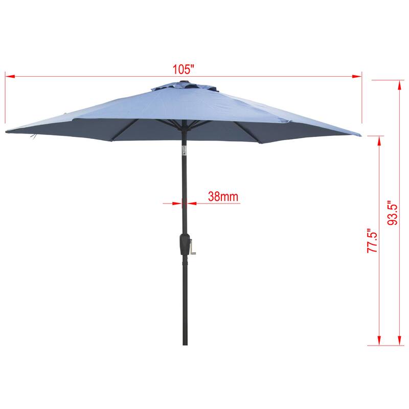 9 ft Powder Coated Aluminum Market Outdoor Patio Umbrella