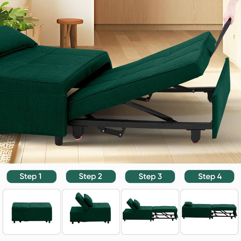 Ainfox Adjustable Sofa Chair Sleeper Sofa Bed Ottoman Couch with Metal Frame