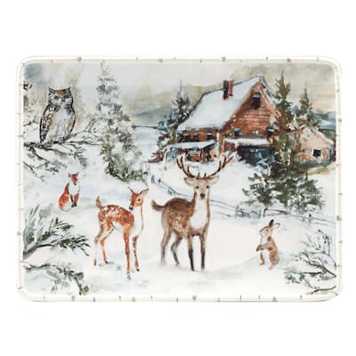 Certified International Winter Frost Rectangular Platter 16" x 12" - 16" x 12" x 1.25"