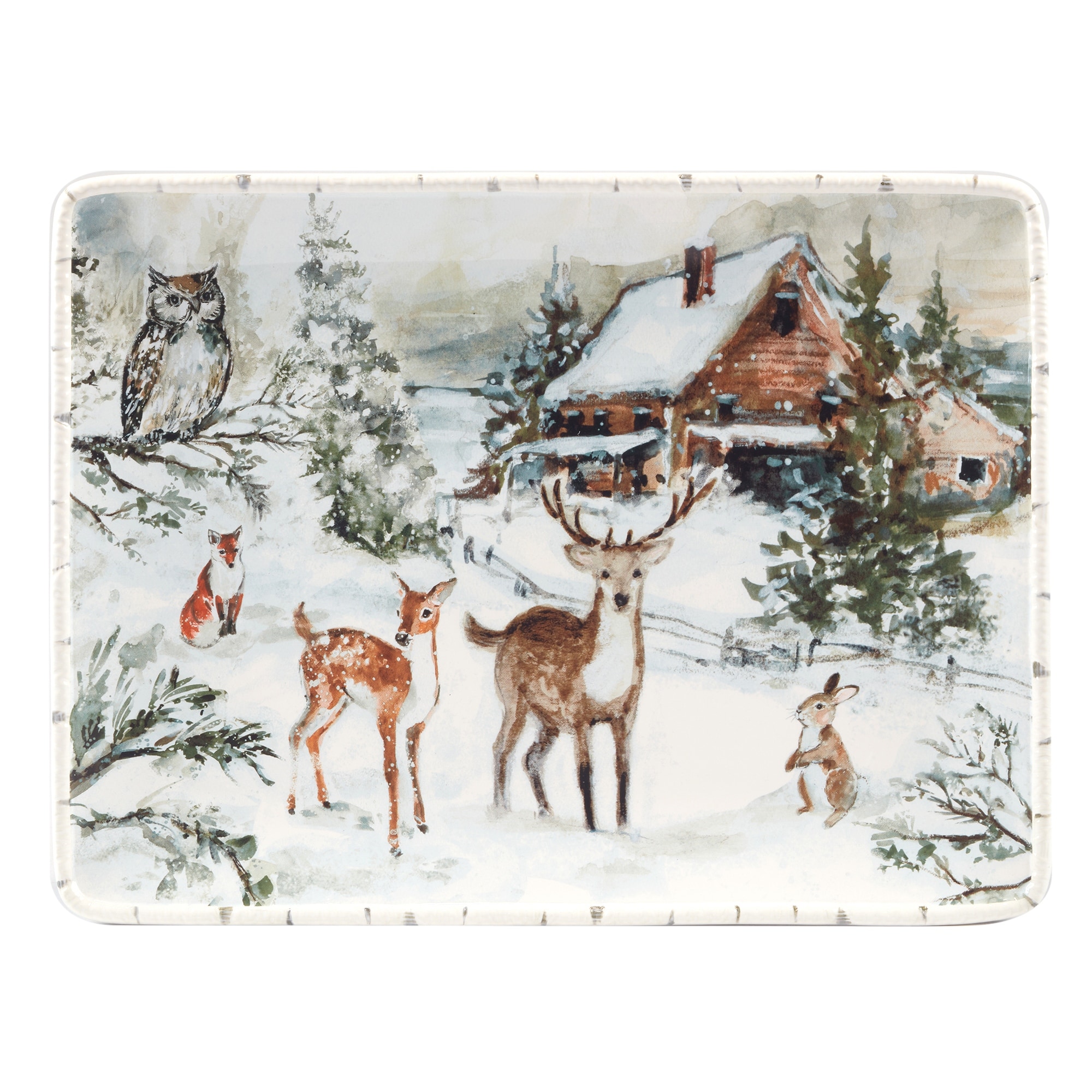 Certified International Winter Frost Rectangular Platter 16" x 12" - 16" x 12" x 1.25"